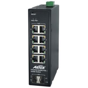AETEK Industrial 8-Port PoE Switch Compact 8-Camera Cabinet Solution