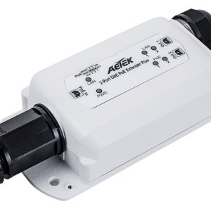 AETEK Outdoor PoE Extender Plus Voltage Booster for Long-Distance Harsh Sites