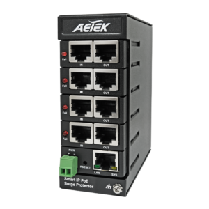 AETEK 4-Channel Managed PoE Surge Protector Premium Head-End Monitored Protection