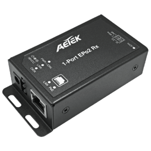 AETEK 2E11-110-RX-V2 1-Port PoE PD EPo2 RX Adapter (48-56V DC / 802.3bt Input)