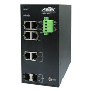 AETEK D40-044-91-DC 4-Port 90W bt PoE Industrial Switch w/ DC Input