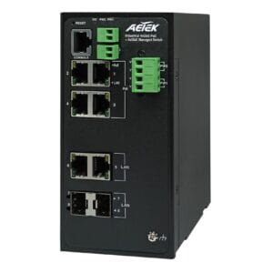 AETEK D60-044-30-DC-V2 4-Port 30W Industrial L2 PRO PoE Switch w/ DC Input