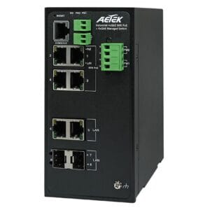 AETEK D60-044-91-DC 4-Port 90W bt PoE Industrial L2 PRO Switch w/ DC Input