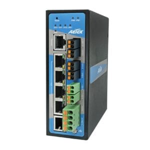 AETEK D62-041-30-DC 4-Port 30W Industrial L2 PRO PoE Switch w/ DC Input