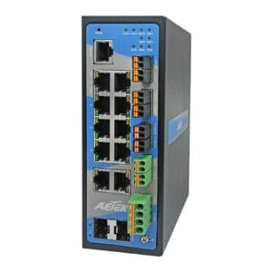 AETEK D62-084-30-DC 8-Port 30W Industrial L2 PRO PoE Switch w/ DC Input