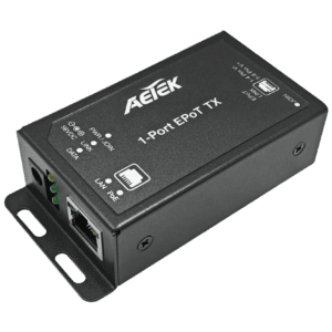 AETEK TE10-110-TX-V2 1-Port EPoT TX Adapter with 802.3af/at/bt PoE++ Output
