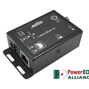 AETEK XE10-110-TX-V2 1-Port EPoC TX Adapter with 802.3af/at/bt PoE++ Output