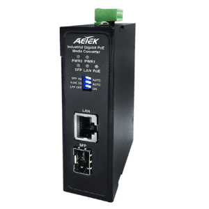 AETEK M30-011-30 Industrial Gigabit PoE+ Media Converter (1x GbE PoE + 1x GbE SFP)