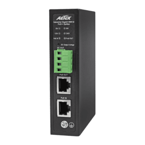 AETEK S69-220 - Industrial 1-Port Gigabit bt PoE++ Splitter with Selectable DC Output