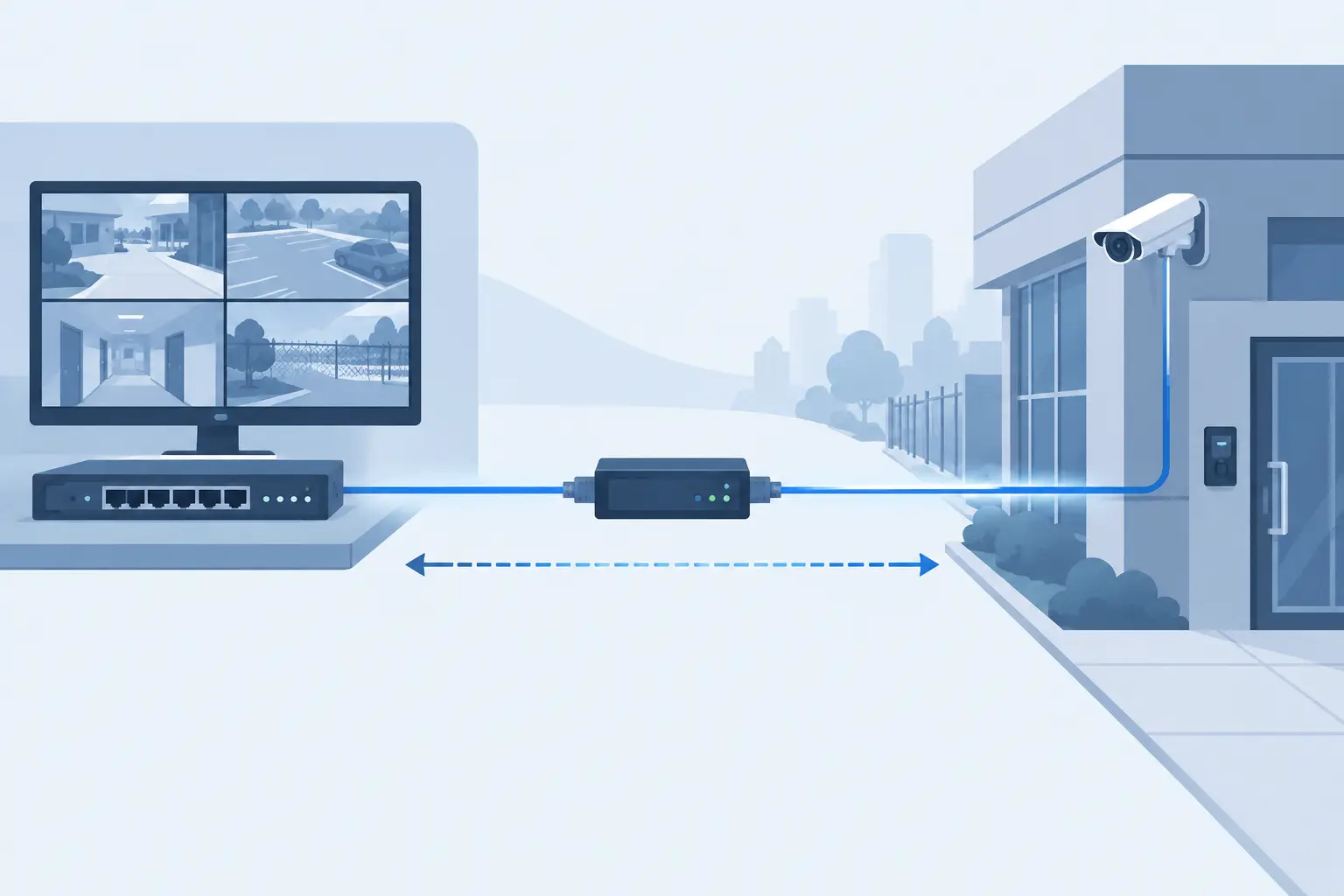 PoE Extender 250m for Long-Run Security Networks